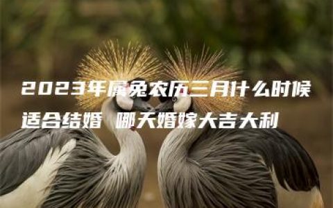 2023年属兔农历三月什么时候适合结婚 哪天婚嫁大吉大利