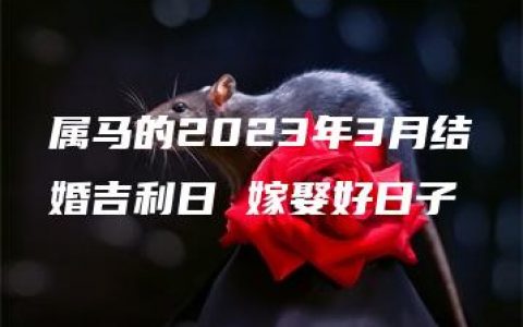 属马的2023年3月结婚吉利日 嫁娶好日子