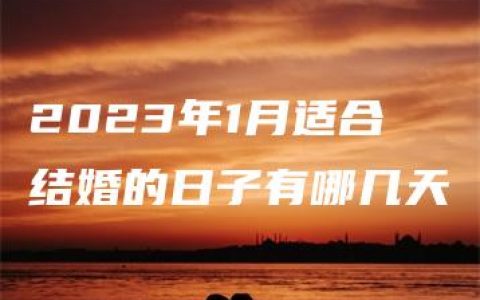 2023年1月适合结婚的日子有哪几天